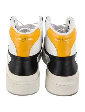 Saint Laurent Leather Colorblock Pattern Sneakers