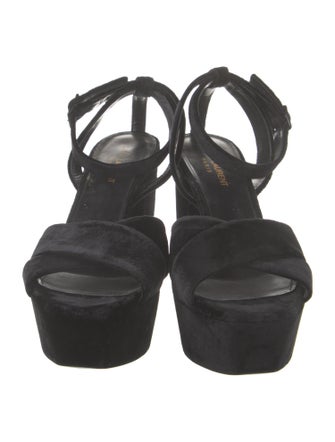 Saint Laurent Velvet Slingback Sandals