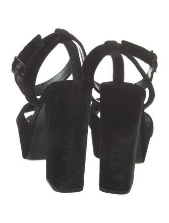 Saint Laurent Velvet Slingback Sandals