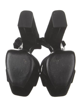 Saint Laurent Velvet Slingback Sandals
