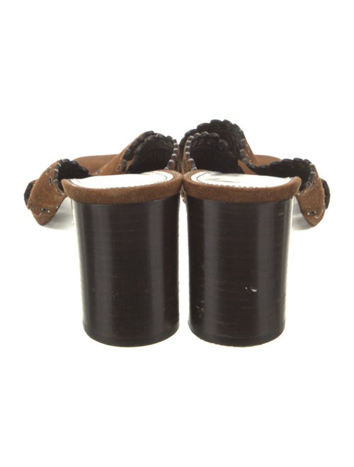 Saint Laurent Suede Scalloped Accent Slides