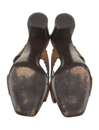 Saint Laurent Suede Scalloped Accent Slides