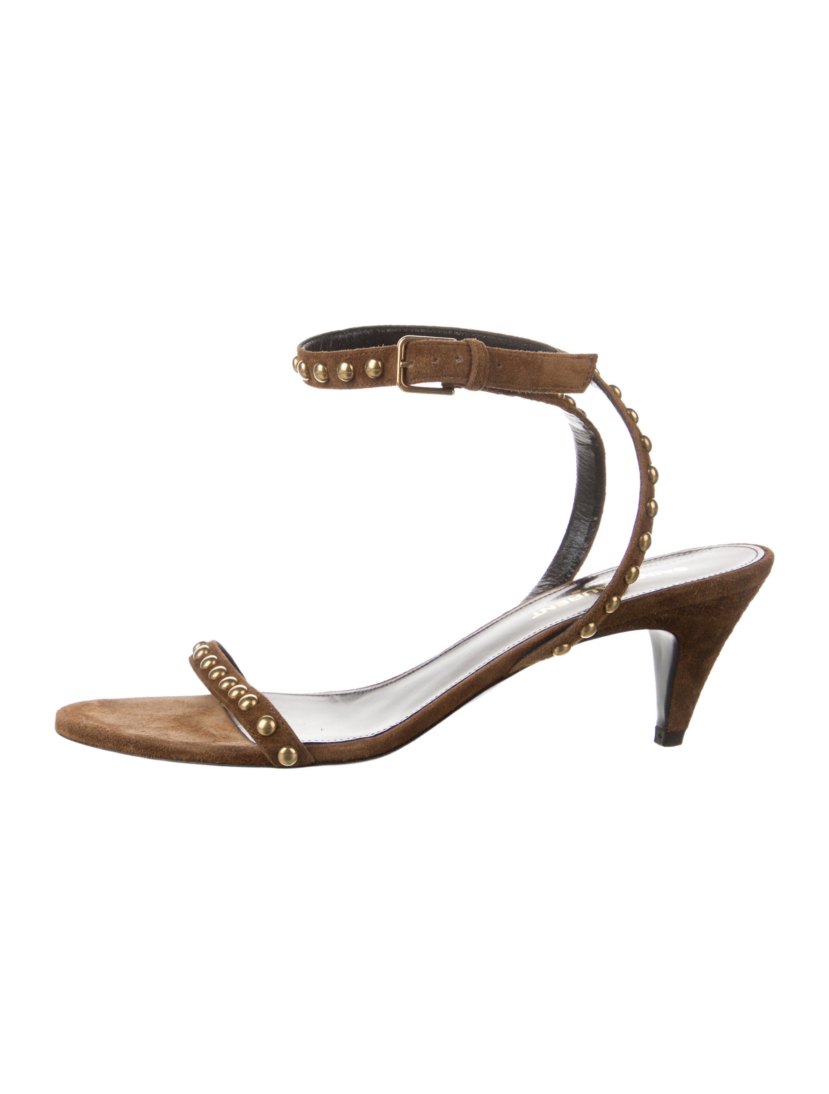 Saint Laurent Suede Studded Accents Sandals