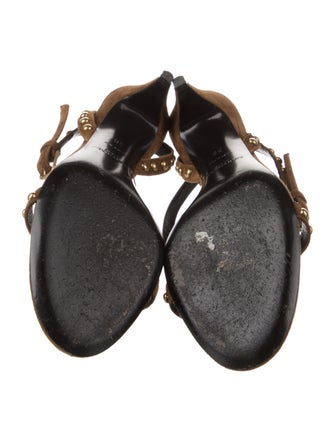 Saint Laurent Suede Studded Accents Sandals