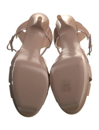 Saint Laurent Patent Leather T-Strap Sandals