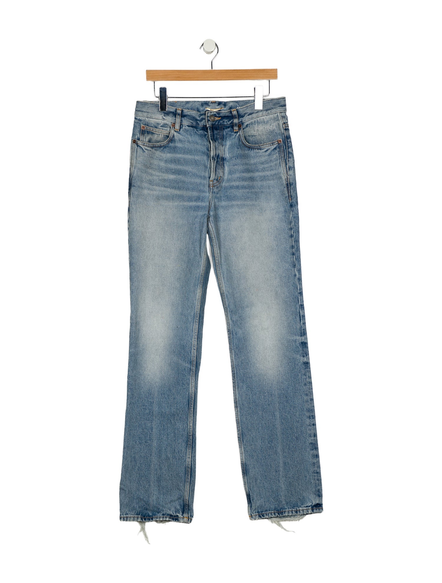 Saint Laurent High-Rise Straight Leg Jeans