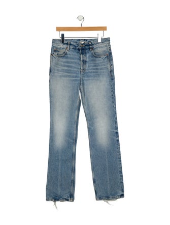 Saint Laurent High-Rise Straight Leg Jeans