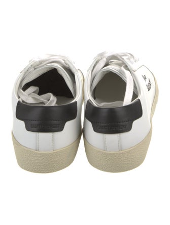 Saint Laurent Leather Embroidered Accent Sneakers
