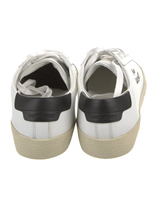 Saint Laurent Leather Embroidered Accent Sneakers