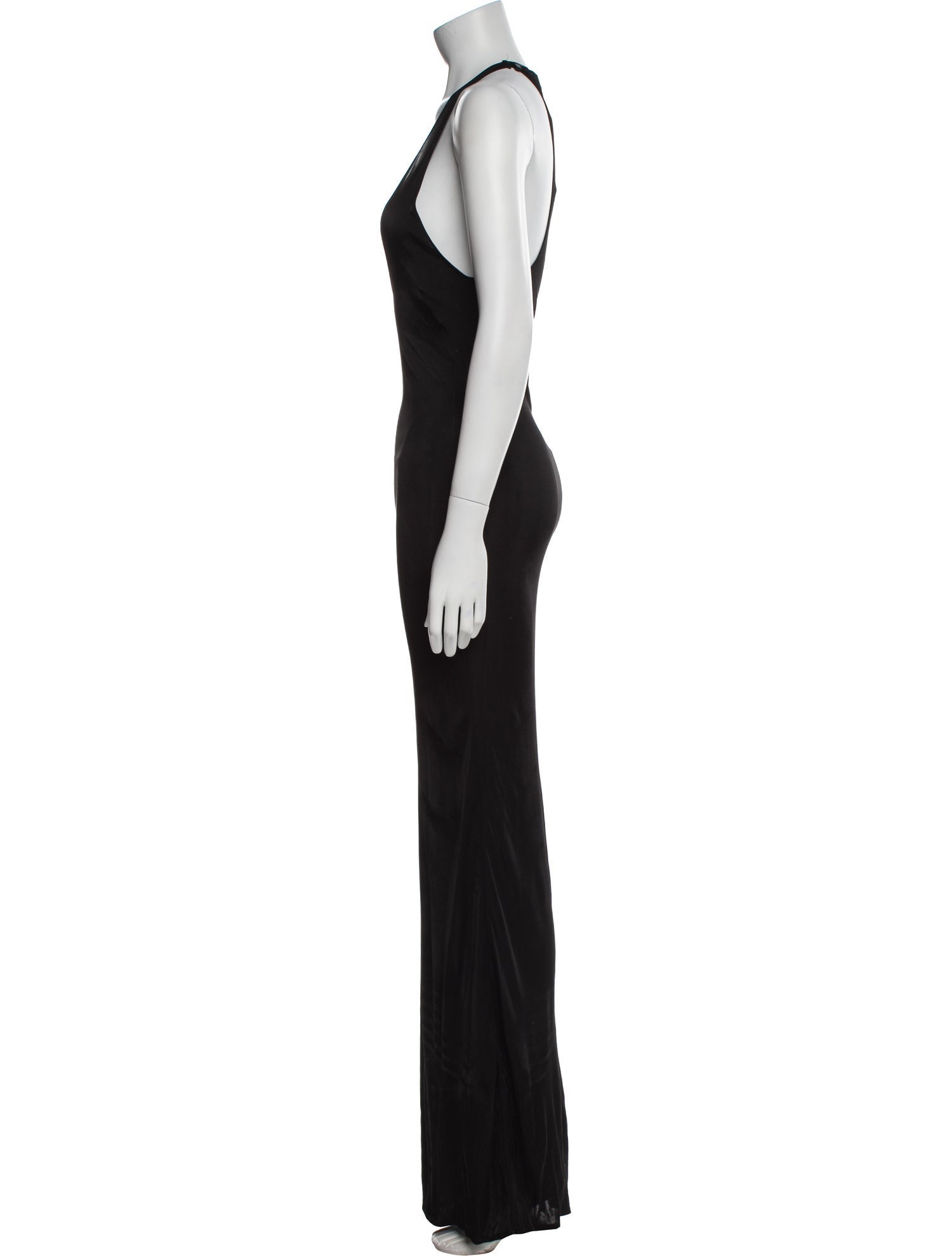Saint Laurent Scoop Neck Long Dress