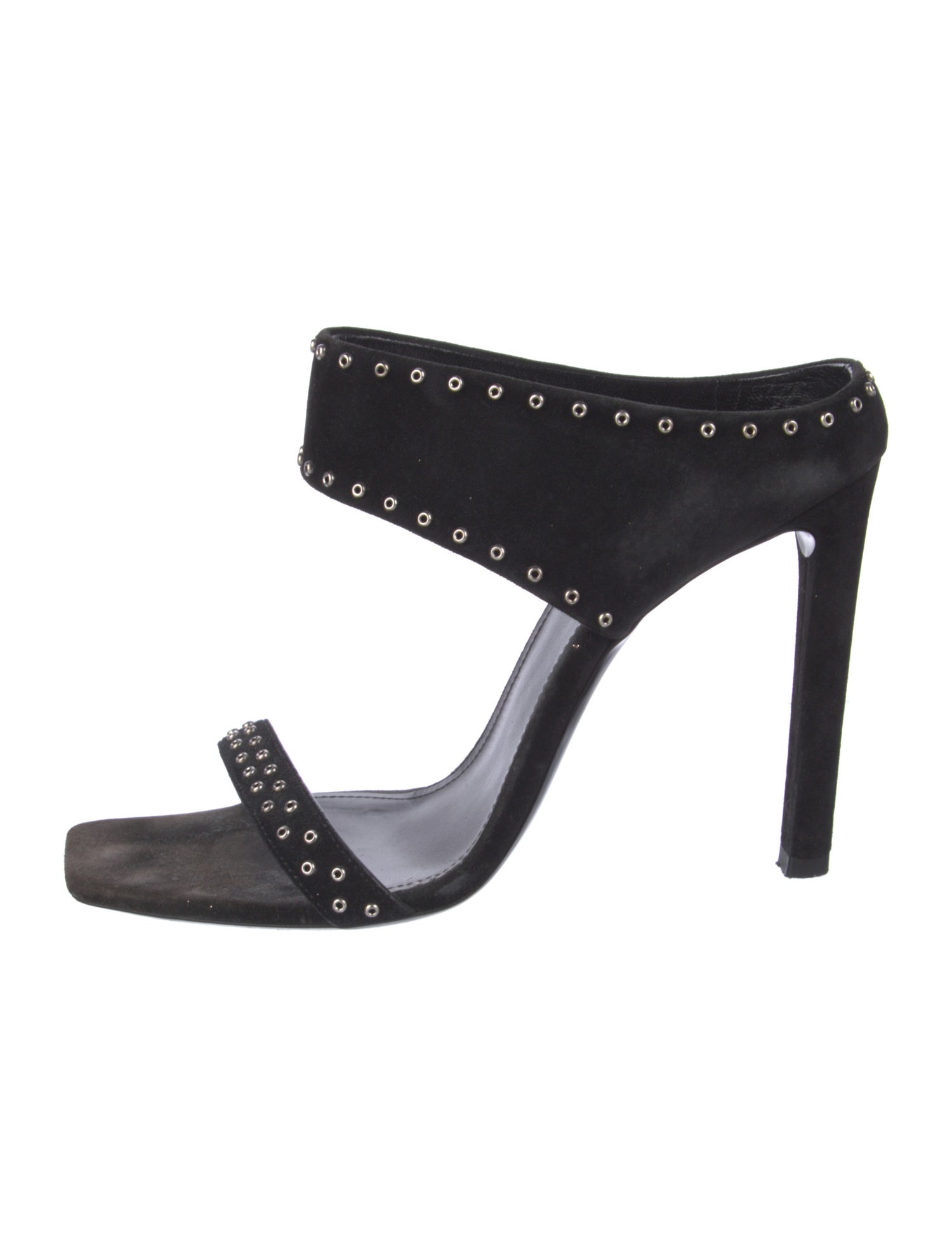 Saint Laurent Suede Studded Accents Slides