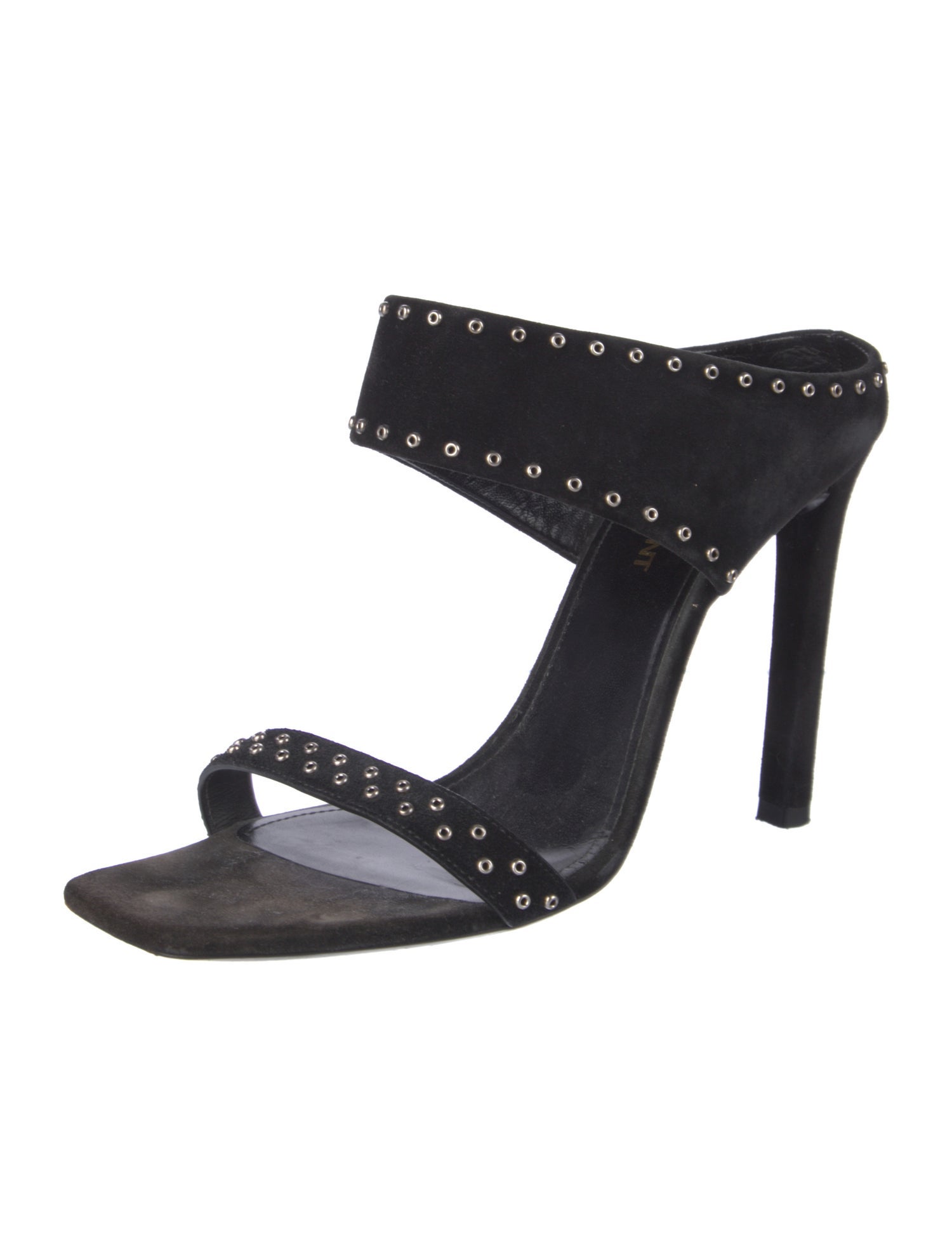 Saint Laurent Suede Studded Accents Slides