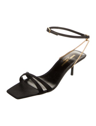 Saint Laurent Leather Chain-Link Accents Sandals