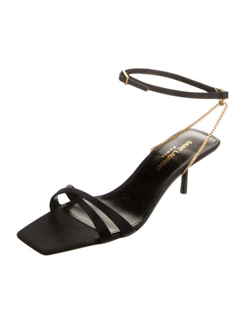 Saint Laurent Leather Chain-Link Accents Sandals
