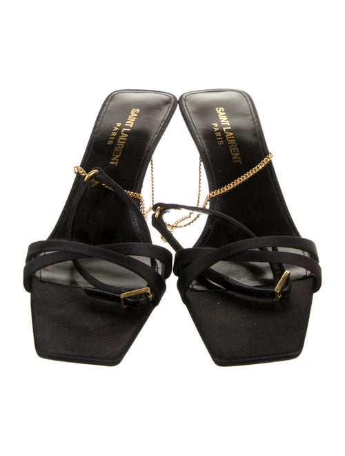 Saint Laurent Leather Chain-Link Accents Sandals