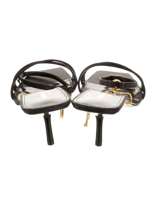 Saint Laurent Leather Chain-Link Accents Sandals
