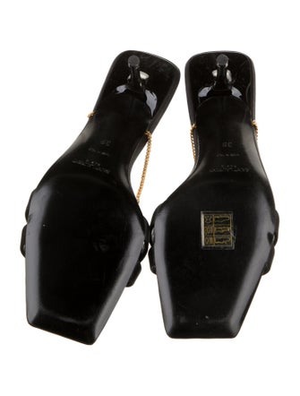 Saint Laurent Leather Chain-Link Accents Sandals