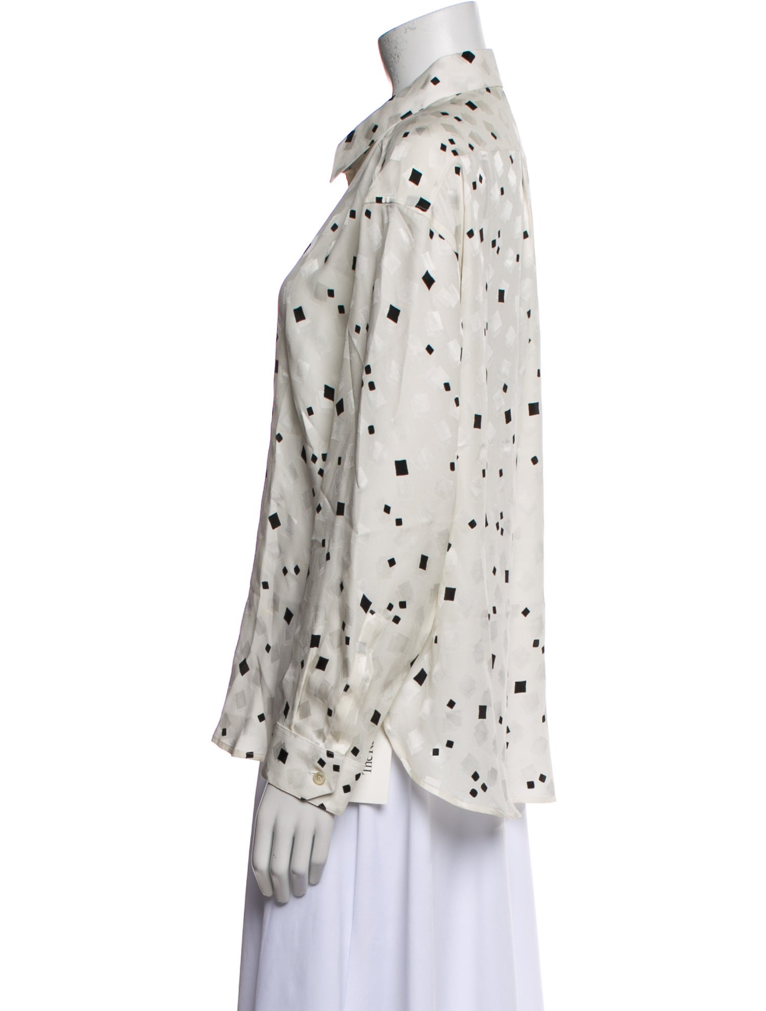 Saint Laurent Silk Printed Button-Up Top