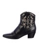 Saint Laurent Leather Animal Print Western Boots