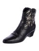 Saint Laurent Leather Animal Print Western Boots