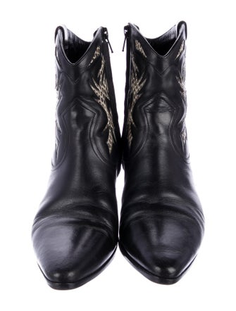 Saint Laurent Leather Animal Print Western Boots