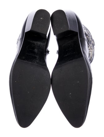 Saint Laurent Leather Animal Print Western Boots