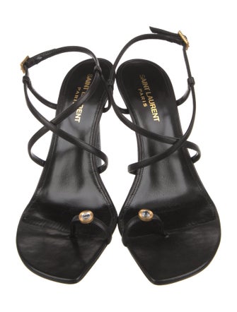 Saint Laurent Leather Slingback Sandals