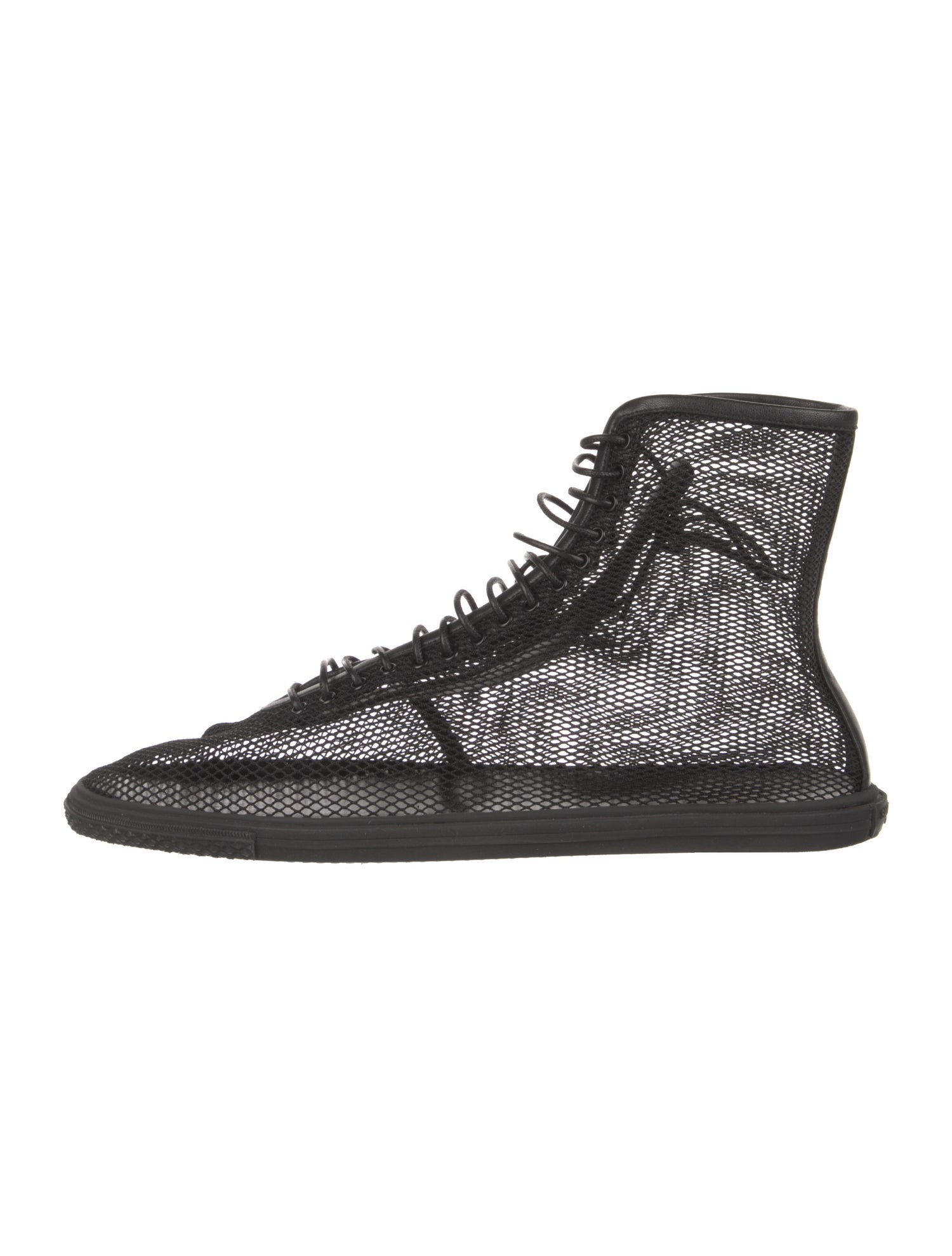 Saint Laurent Mesh Leather Trim Embellishment Sneakers