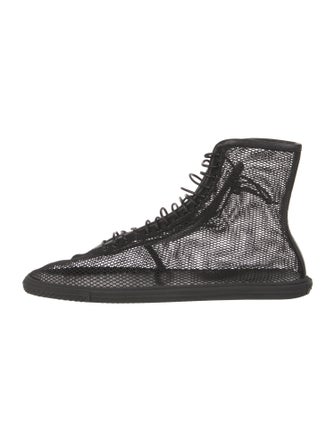 Saint Laurent Mesh Leather Trim Embellishment Sneakers