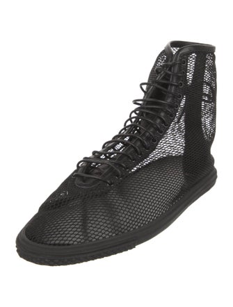 Saint Laurent Mesh Leather Trim Embellishment Sneakers