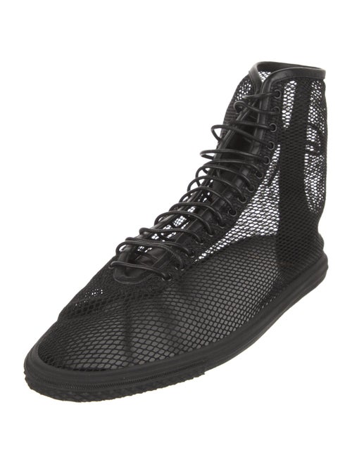 Saint Laurent Mesh Leather Trim Embellishment Sneakers
