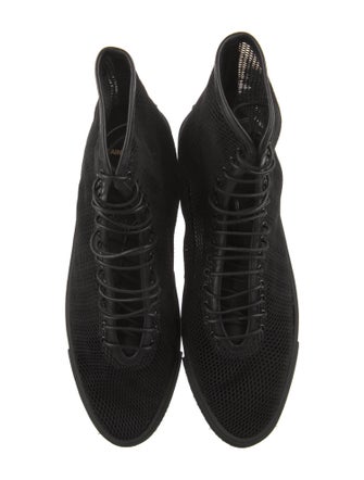 Saint Laurent Mesh Leather Trim Embellishment Sneakers