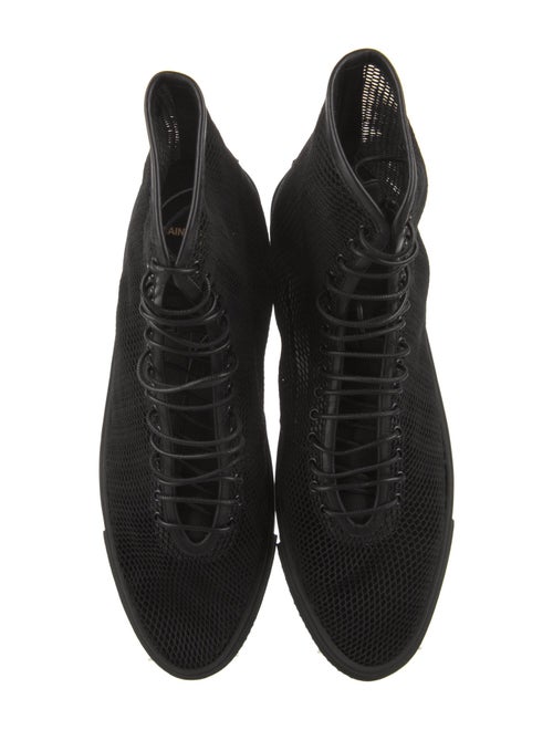 Saint Laurent Mesh Leather Trim Embellishment Sneakers