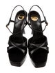 Saint Laurent Leather Crystal Embellishments Slingback Sandals