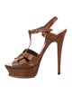 Saint Laurent Patent Leather T-Strap Sandals