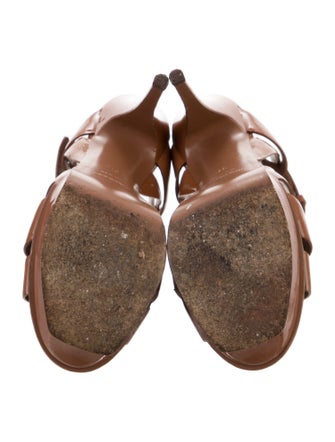 Saint Laurent Patent Leather T-Strap Sandals