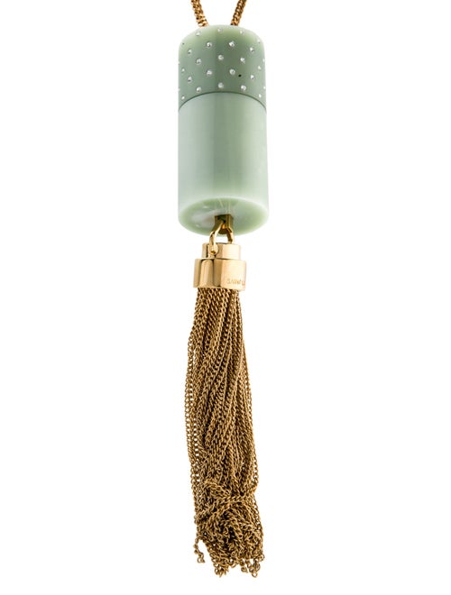 Saint Laurent Angelica Mini Tube Tassel Pendant Necklace