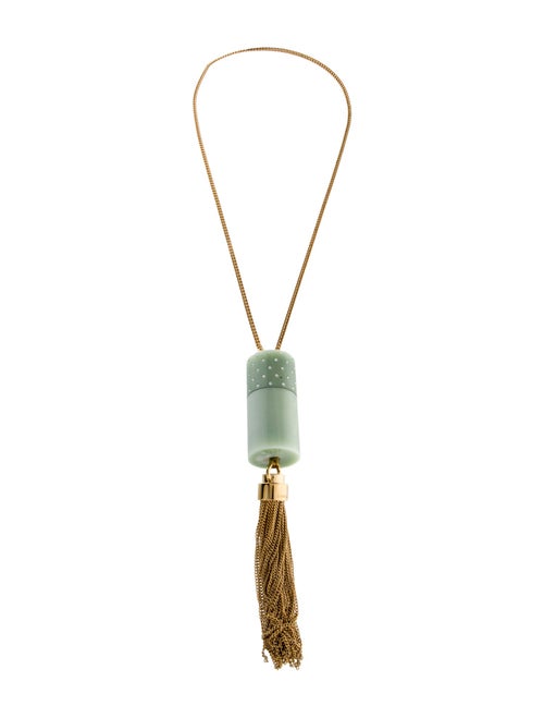 Saint Laurent Angelica Mini Tube Tassel Pendant Necklace