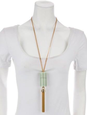 Saint Laurent Angelica Mini Tube Tassel Pendant Necklace