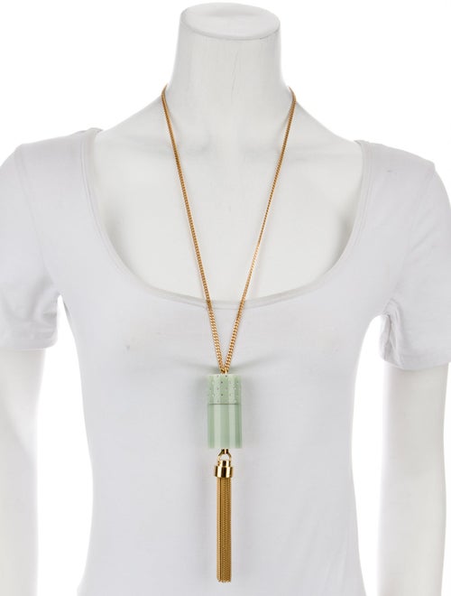 Saint Laurent Angelica Mini Tube Tassel Pendant Necklace