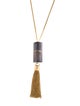 Saint Laurent Mother Of Pearl Paris Angelica Mini Tassel Pendant Necklace