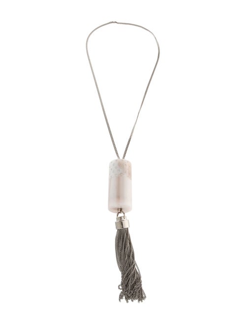Saint Laurent Angelica Mini Tube Tassel Pendant Necklace