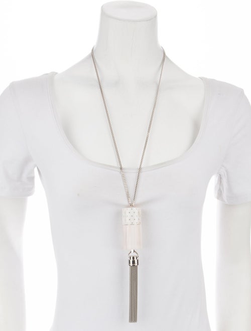 Saint Laurent Angelica Mini Tube Tassel Pendant Necklace