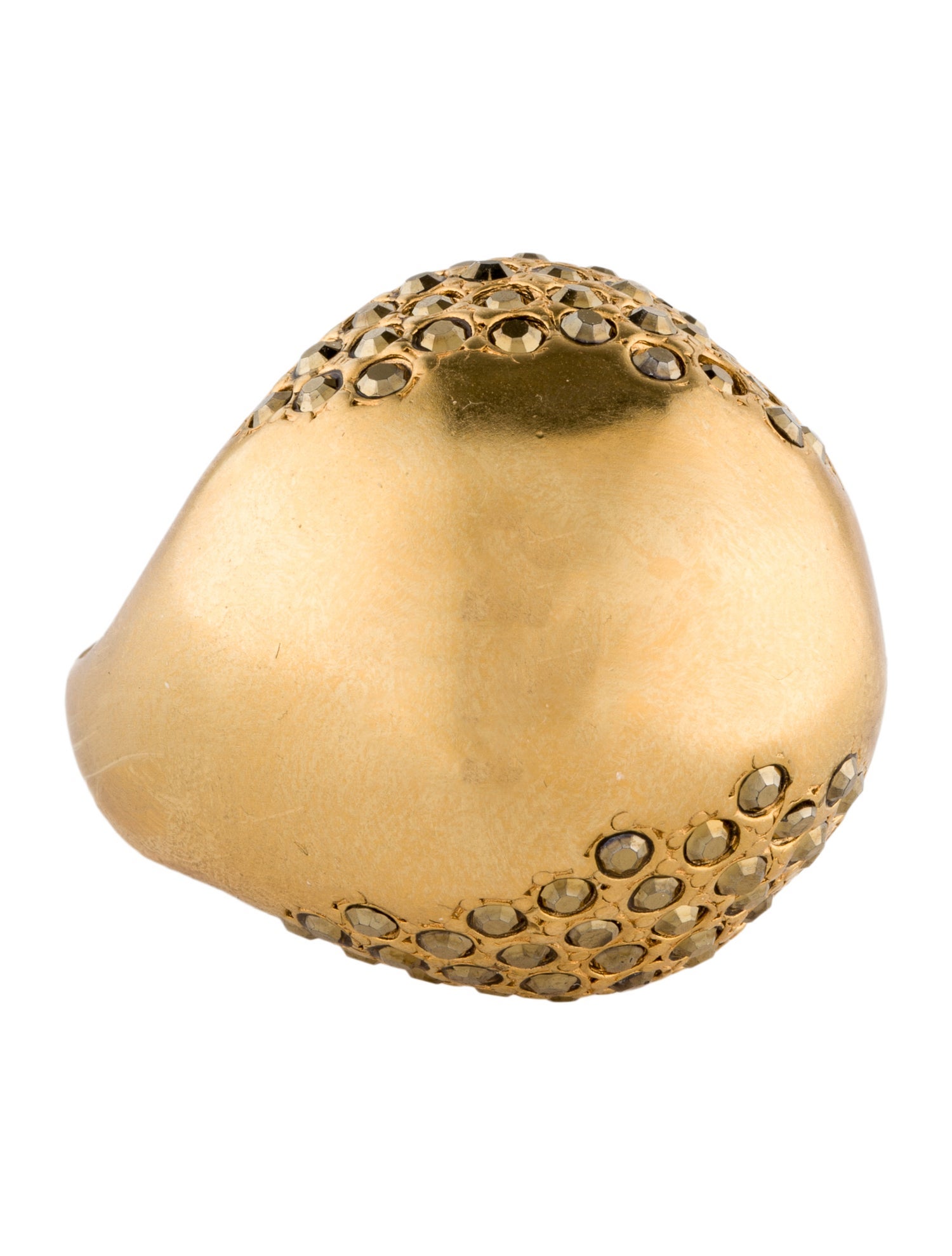 Saint Laurent Crystal Egg Cocktail Ring