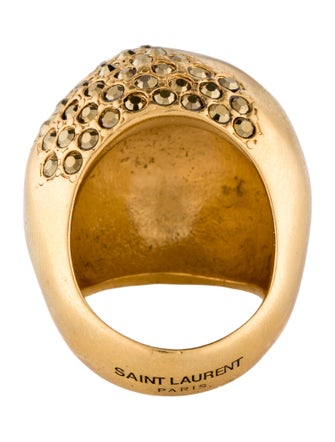 Saint Laurent Crystal Egg Cocktail Ring