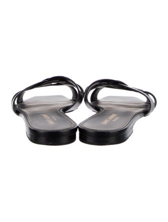Saint Laurent Leather Cutout Accent Slides