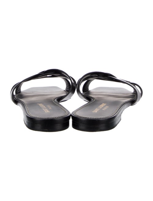 Saint Laurent Leather Cutout Accent Slides
