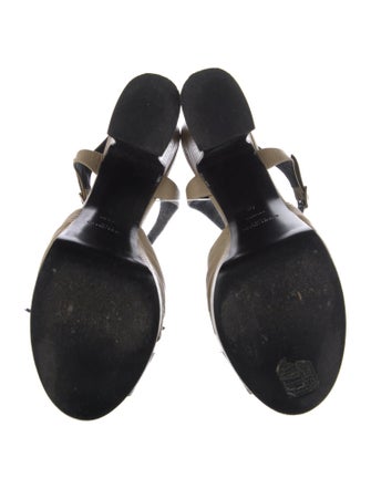Saint Laurent Embossed Leather Bow Accents Sandals