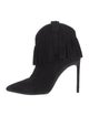 Saint Laurent Suede Fringe Trim Accent Western Boots