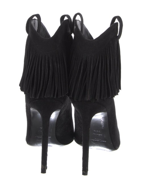 Saint Laurent Suede Fringe Trim Accent Western Boots